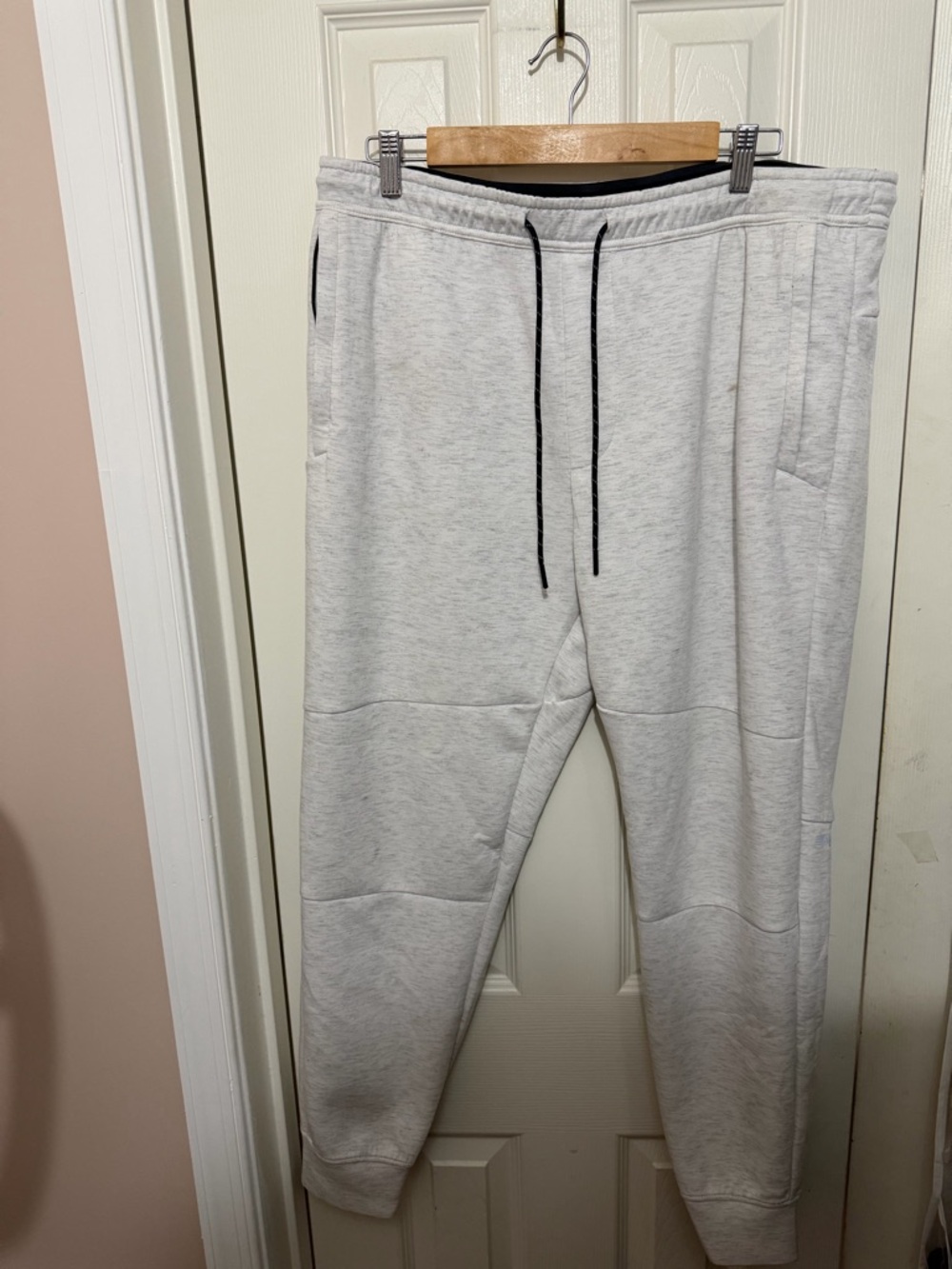 Men's Light Gray Jogger Sweatpants with Drawstring